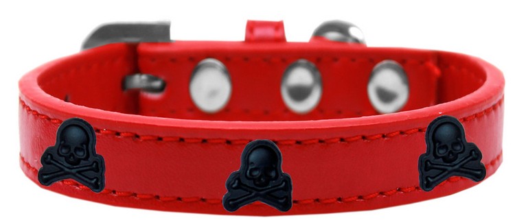 Skull Widget Dog Collar Red Size 16